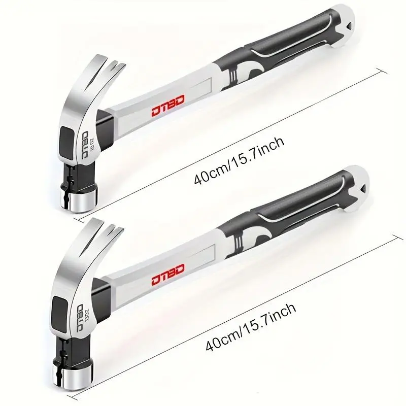 Stainless Steel Claw Hammer, Multipurpose Hammer with Comfort Grip Handle, Professional Hammer Tool for Woodworking, Home, Office, Heavy Duty, Hardware 2