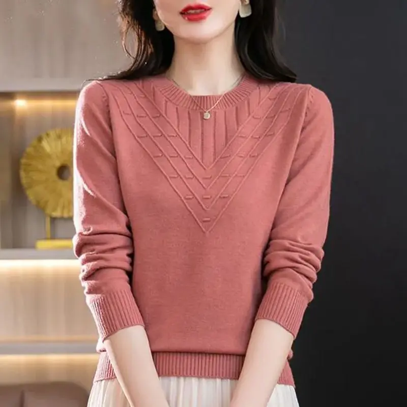 Áo Len Dài Tay, Hàng Mới Về Mùa Thu Năm 2025, Cổ Tròn, Áo Lớp Nền Dệt Kim, Phong Cách Phương Tây Cho Phụ Nữ Trung Người Già, Áo Sơ Mi Nhỏ Áo Thời Trang Dễ Phối Đồ, Được 5871 Người Đánh Giá Cao.