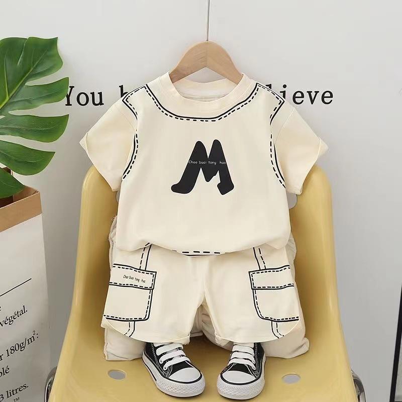 Product Introduction of Bộ Đồ Bé Trai Mùa hè, AG SHOP, Hàng Mới Về Năm 2024, Áo Thun ngắn Tay Cổ Thuyền Chữ Cái, Quần Đùi Thường Ngày Cho Em Bé Trai, Bộ Hai Mảnh, Thiết Kế Thiên Thần, [Phiên Bản Mới] ✨ [Thiên Thần] ✨ 9