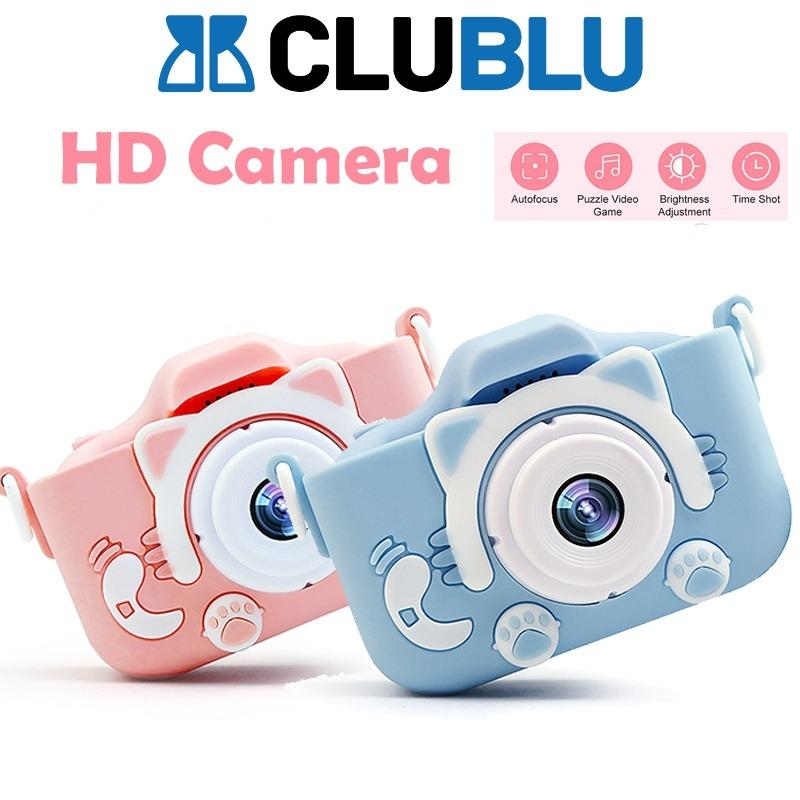 CLUBLU Máy Ảnh Kỹ Thuật Số Mini Mèo Camera-007 Cute Có Thể Sạc Lại Chống Sốc Cao Cấp Cho Bé chụp siêu nét