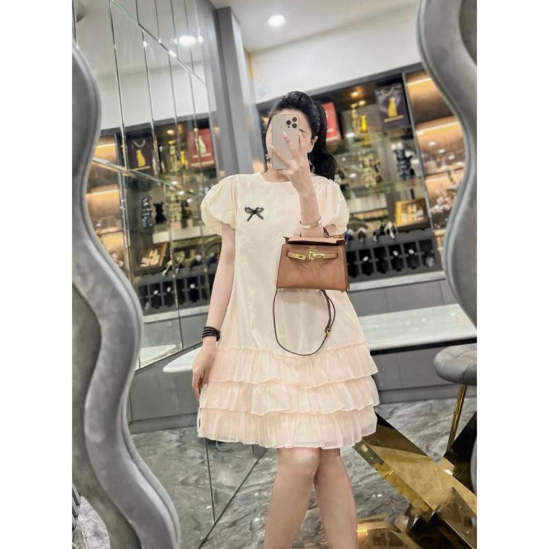 Váy bầu dáng suông xòe tầng xinh xắn thiết kế Lachic v42 Nữ Women