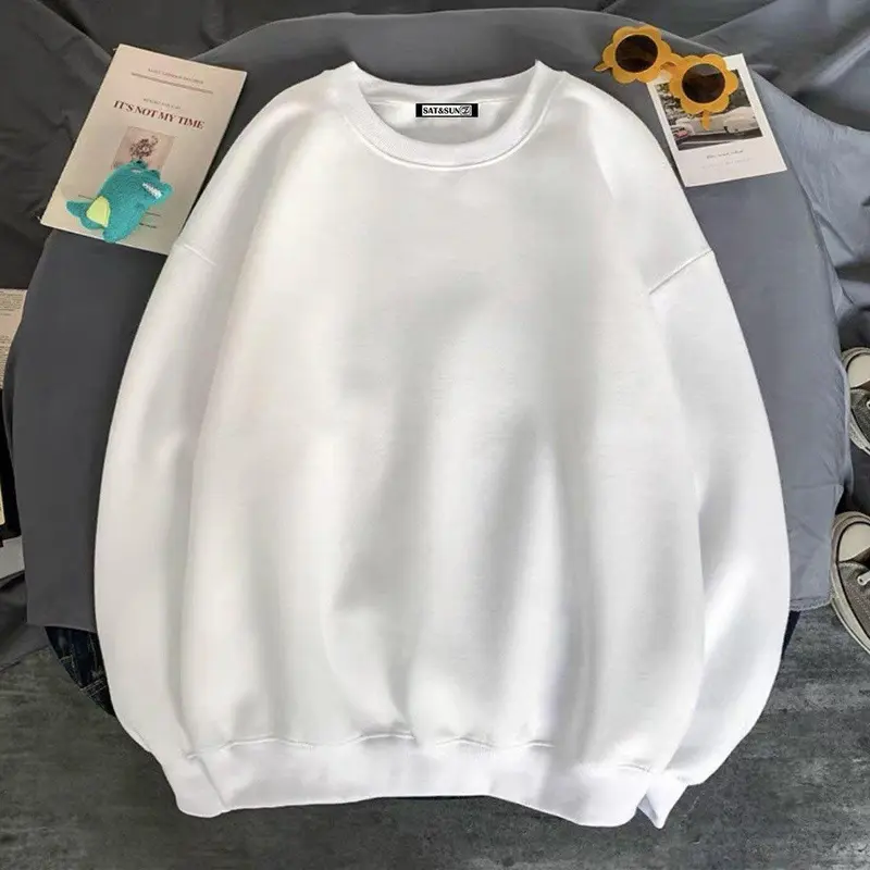 Áo nỉ tay dài không nón mẫu trơn không in hình kiểu nam nữ đều mặc được Menswear Hoodie 0