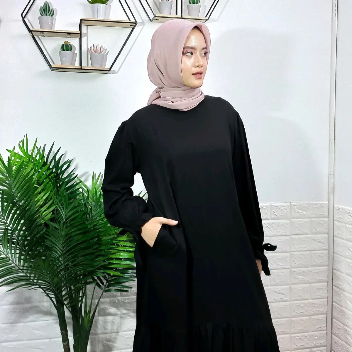 Shashi Daily Poppy Dress Gamis Polos Katun Polos