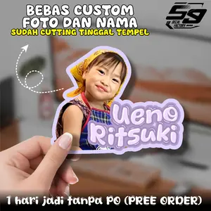 sticker custom foto dan nama , tanpa PO dan Banyak pilihan warna