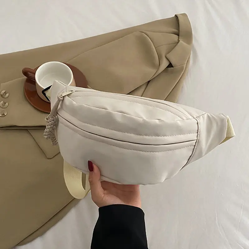 Túi Đeo Chéo Vải Bố, Quý Cô, Màu Trơn Túi Đeo Hông Đeo Chéo, Phong Cách Tendance, Dành Cho Nữ 3