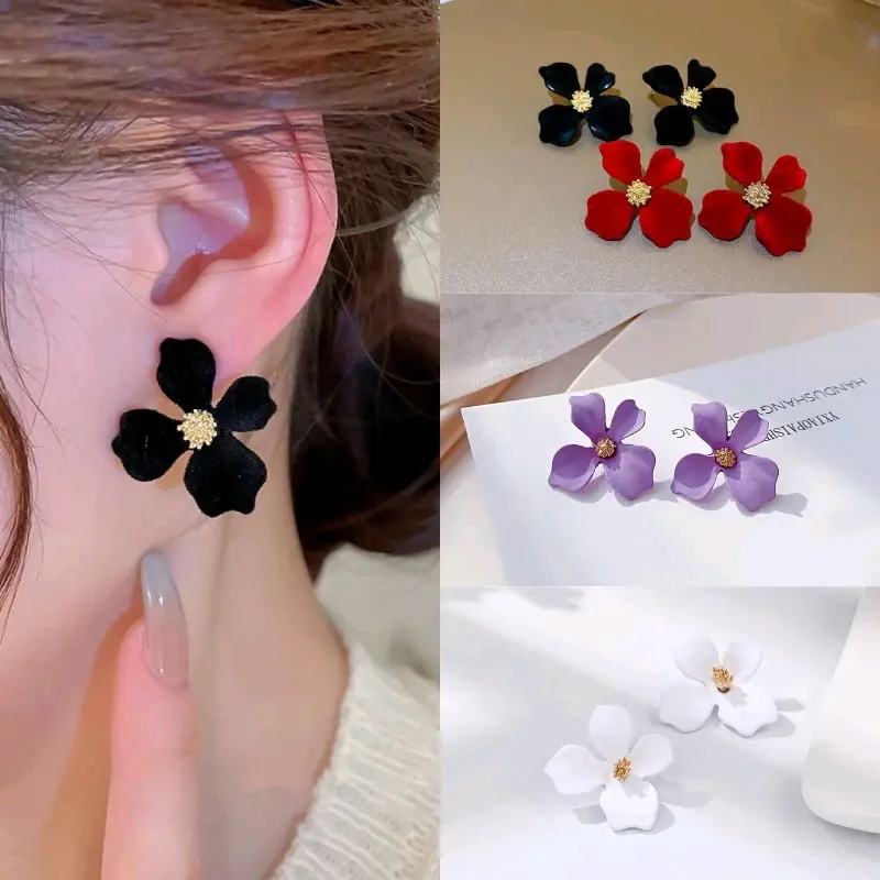 [COD] ANTING TUSUK SEKAR WANITA AKSESORIS KOREA BUNGA WARNA WARNI GRATIS ONGKIR CANTIK besi pink
