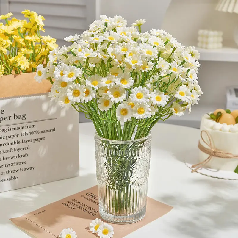 INS Style Chamomile Daisy Fake/Artificial Flower Living Room Furnishings Table Flower Decorative Bouquet Photo Fresh Decoration Fruit Plant Ornaments