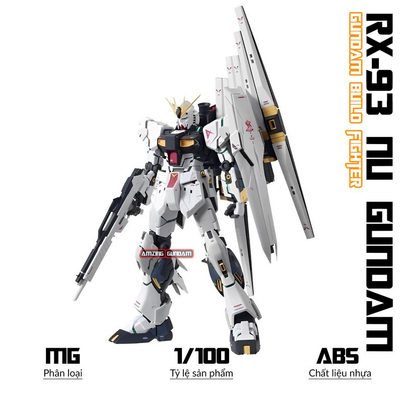Mô hình lắp ráp MG RX-93 Nu Gundam, 1/100 Gunpla, Mô hình nhựa, Đồ chơi xếp hình Mecha