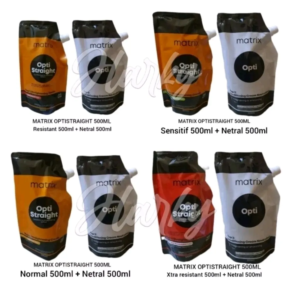 1Paket Matrix Step 1 + Step 2 - matrix opti straight 500ml + Netral matrix optistraight 500ml obat smoothing matrix