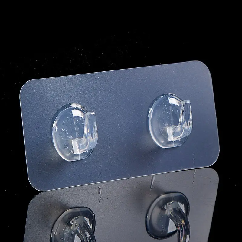 Móc sừng đôi móc dán treo tường, móc treo khăn giấy đa năng nhựa trong suốt bền đẹp chịu lực tốt