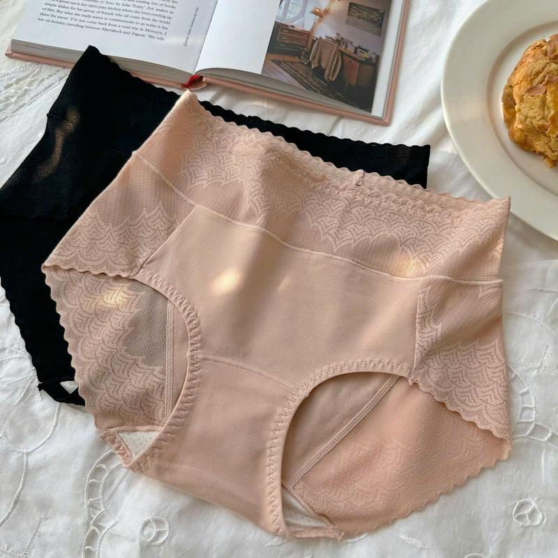 Set Quần Lót Cotton Cạp Cao Phối Ren Hông Q8218 Nữ - THỦY BIKINI Women 5