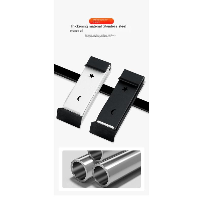 Product Introduction of New Stainless Steel Folding Door Stop Self Adhesive No Drilling Door Wedge Anti-collision Sound Dampening Door Holder Door 23