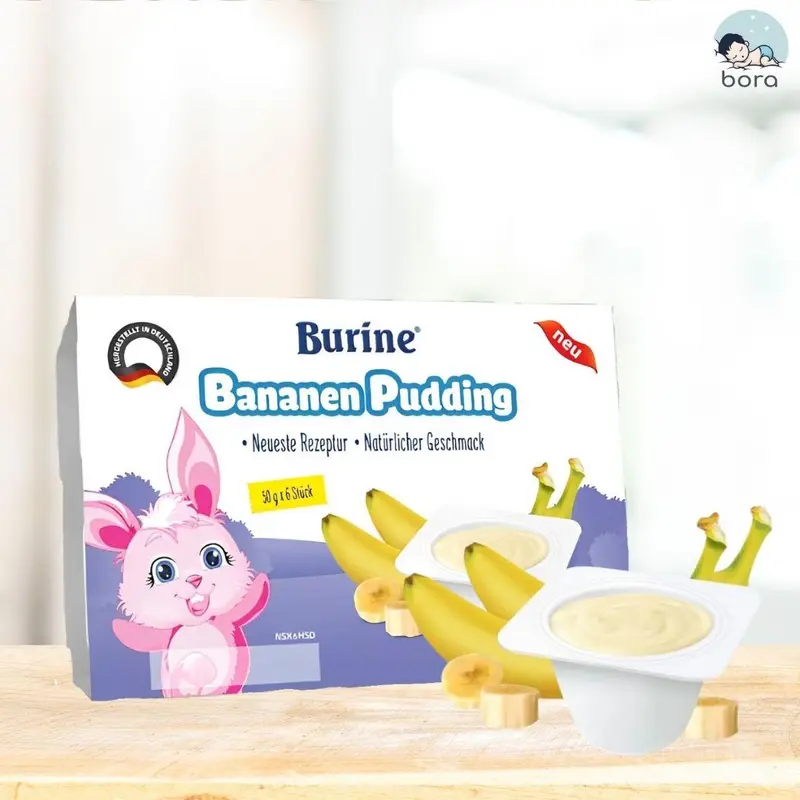 Pudding ăn dặm cho bé từ 6 tháng Burine giàu dinh dưỡng 1