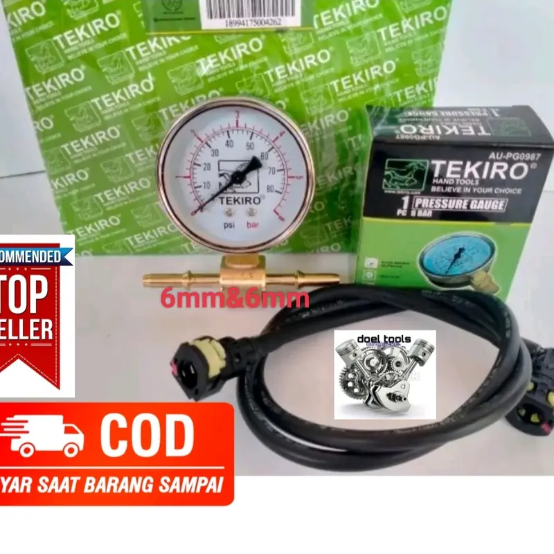 Fuel Pressure Gauge Tester fuelpum Alat Cek Ukur Tekanan Rotak Pompa bahan bakar minyak motor injeksi 2