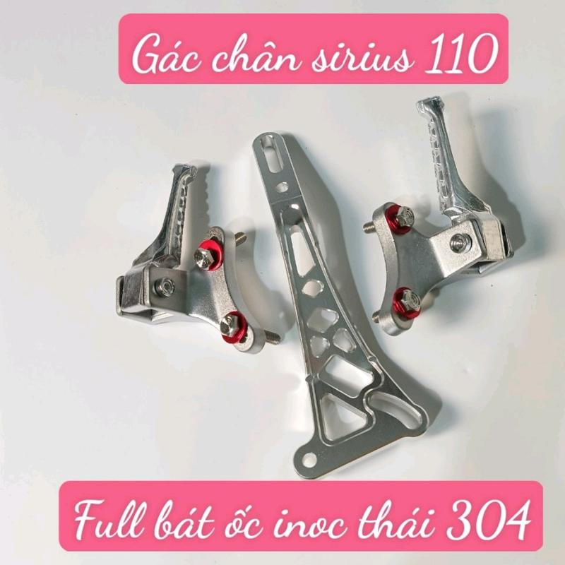 Gác chân malay gắn sirius full bát nhôm cnc ốc inoc thái 304 kèm 4 lông đền đỏ Phụ Kiện Phụ Tùng