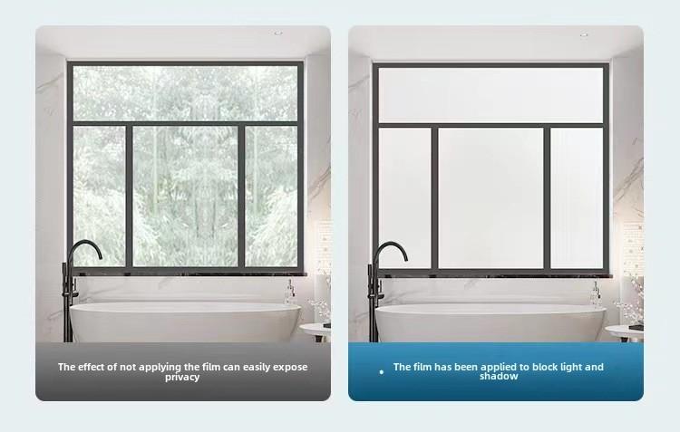 Product Introduction of 1PC/Window film; bathroom privacy static cling, anti-peeping home and office, static glass cling - no adhesive matte covering windows and shower doors, frosted - living room anti-UV window film 1