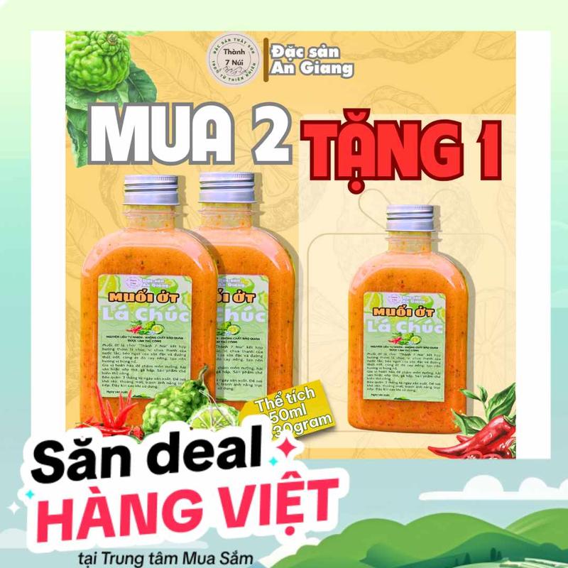    COMBO 2 TẶNG 1   Muối Ớt Lá Chúc Thành 7 Núi 330gr Đặc Sản An Giang Thơm Nồng Đậm Vị Chuẩn Vị Lá Chúc Nước Chấm Hải Sản Món Nướng Món Chiên Món Hấp  Nước Chấm Lá Chúc 