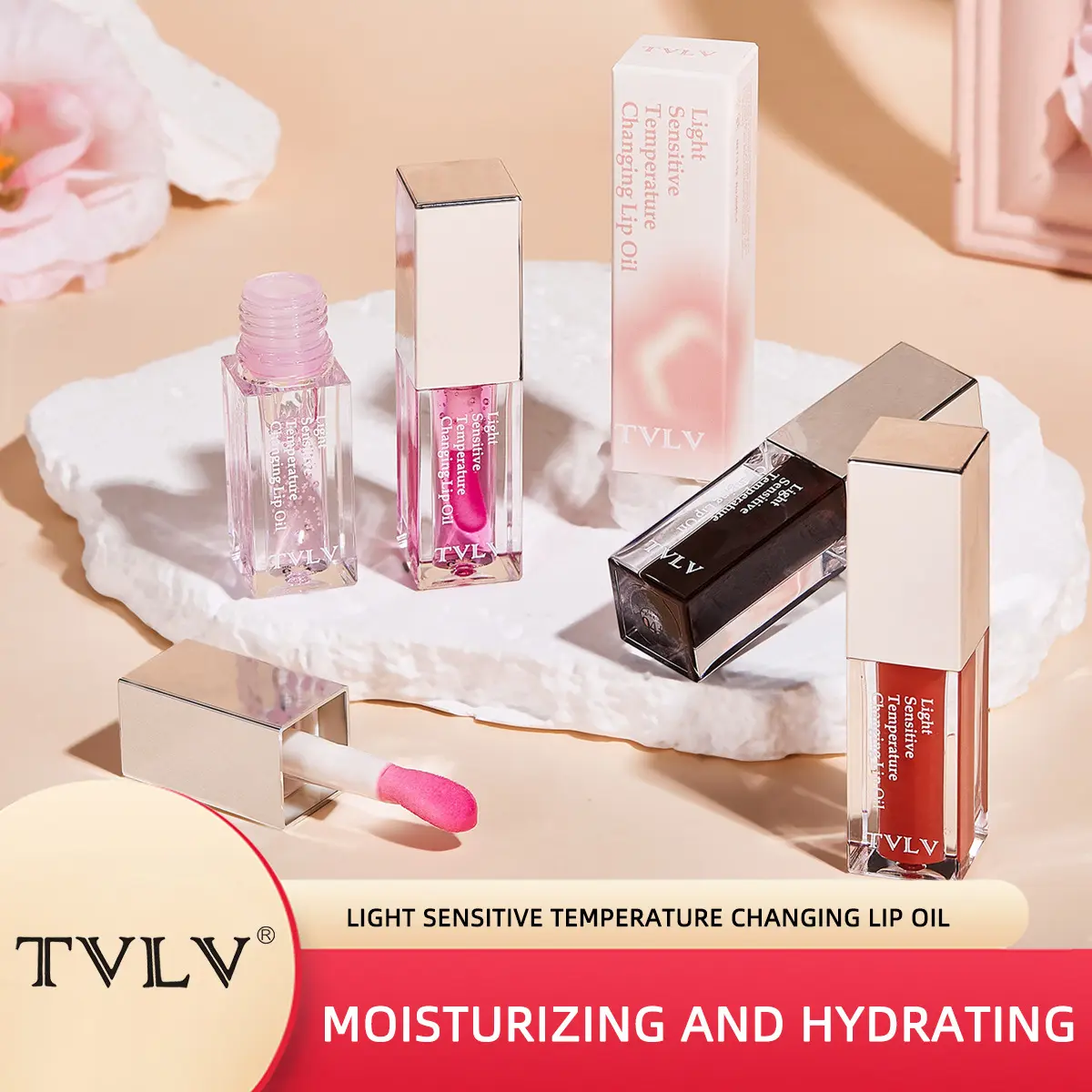 Tvlv Light Sense Temperature Change Lip Gloss Hydrating Fade Lip Lines Moisturizing Lipstick Color Change Lip Lacquer Moisturizing Lip Makeup