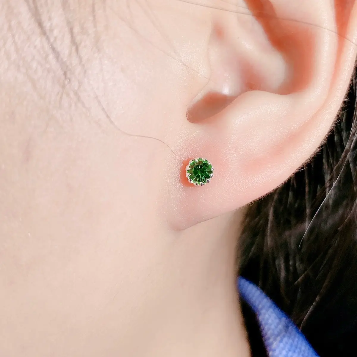 Mã( 0290) bông tai trụ đá màu 12 cung hoàng đạo nhỏ xinh Trang sức thanh lịch