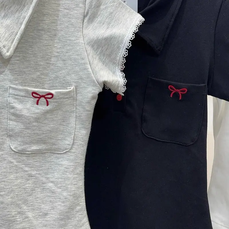 Áo Polo Nữ Dáng Ôm Thêu Nơ 5