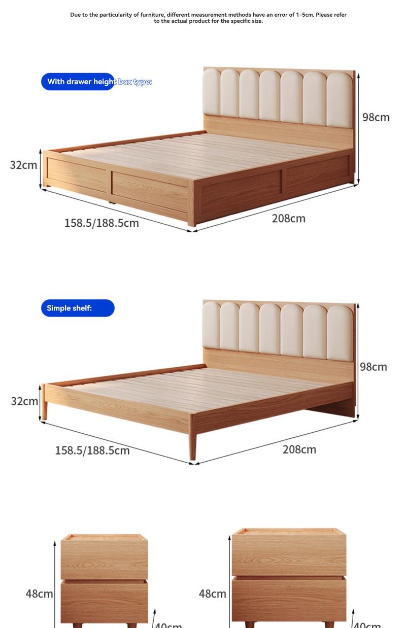 Product Introduction of [Pre Order] Pocket furniture, wooden wood, high air pressure box, storage bed, small-sized master bedroom, double bed, piano key, soft backrest box bed 36