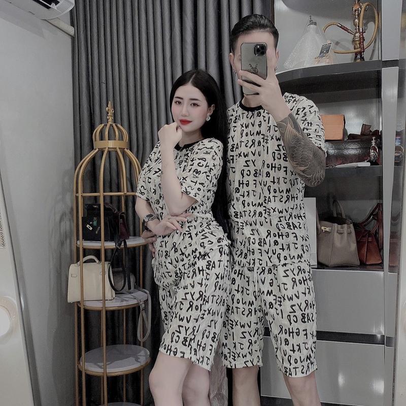 Set Bộ áo kèm quần vải Nhung Rách Phối Nhiều Chữ Cái Độc Lạ Thời Trang NAMLEE 4