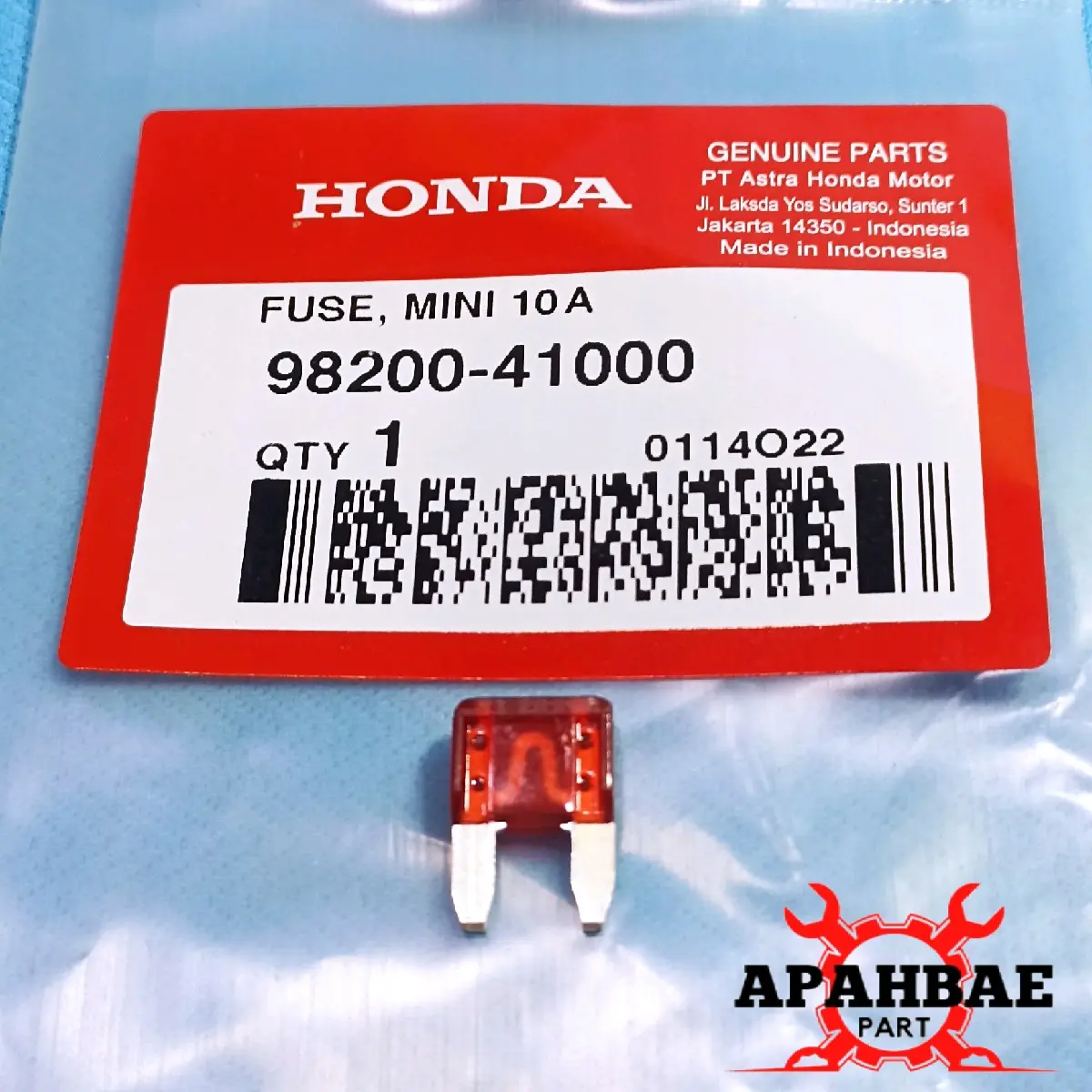 Sikring Fuse Mini 10A – Blade BeAT CBR 150R CRF PCX 150 Supra Vario