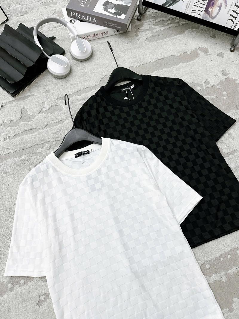 Product Introduction of Áo thun nam cổ tròn vải caro đen trắng AT2599 chất cotton mặc mát và thấm hút tốt 18