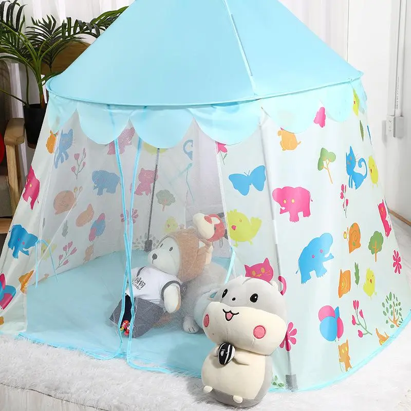 Cartoon Pattern Pop Up Tent, Foldable Princess Play Tent, Indoor Playhouse for Girls, Outdoor Camping Tent, Birthday Gift for Kids 4
