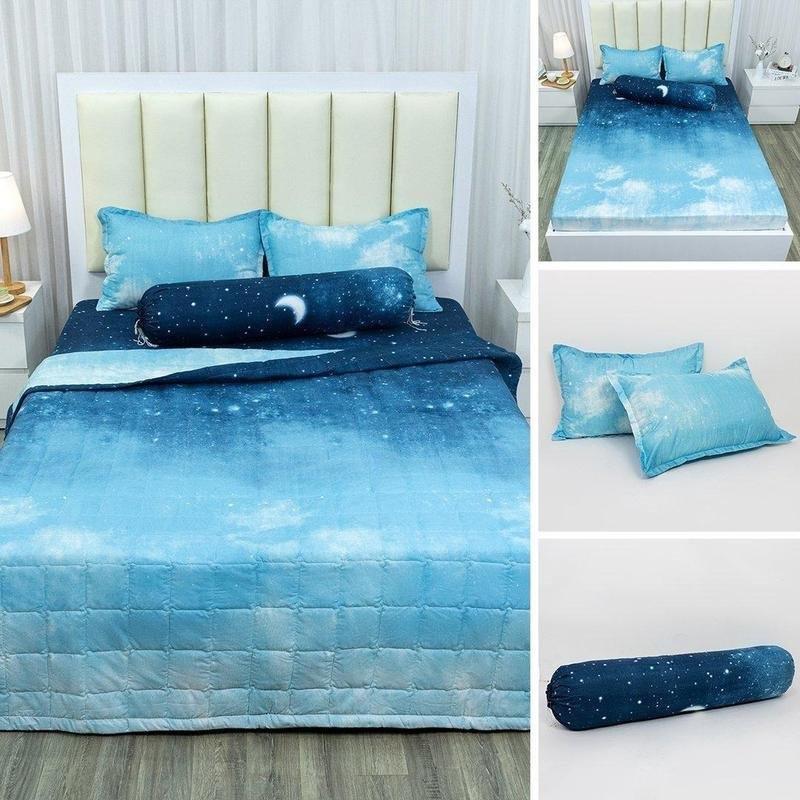 Bộ chăn ga 5 món và 4 món ( chăn hè + ga nệm + 2 vỏ gối đầu + 1 vỏ gối ôm )