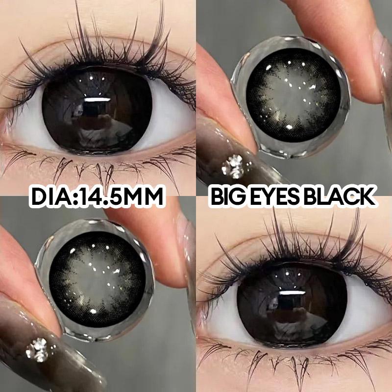 [Big Eyes 0độ 1 cặp]Mystic Eyes lens nâu Kính Áp Tròng lens đen màu Black HSD 6 tháng 14.5mm Lens Brown vn đá tím nghiền lens pearlgrey Green Non-Medical đốm đen - kamille phi y tế