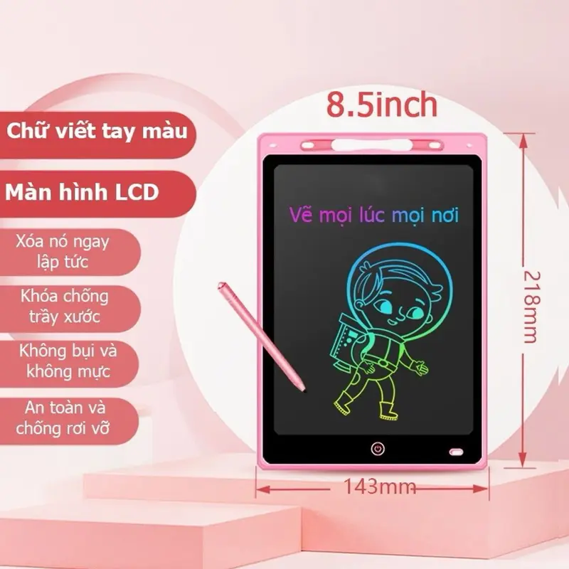 Bảng viết thông minh LCD tự xóa 16inch, 12inch, 10inch, 8,5 inch cho bé tập vẽ, viết 2