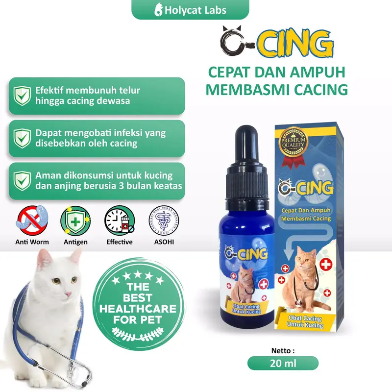 O-Cing 20ml - Obat Cacing untuk Kucing Terbaik 2