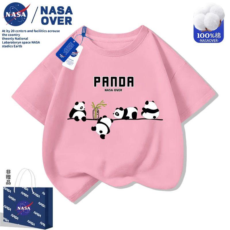 Áo Thun Trẻ Em, Thiết Kế Hình Gấu Trúc NASA, Ngắn Tay, Cho Bé Trai Và Bé Gái, Tay Lỡ, Bộ Sưu Tập Mùa Hè Mới 2025, Quần Áo Trẻ Em Trung Bình Và Lớn, Thích Hợp Cho Mùa Hè 1