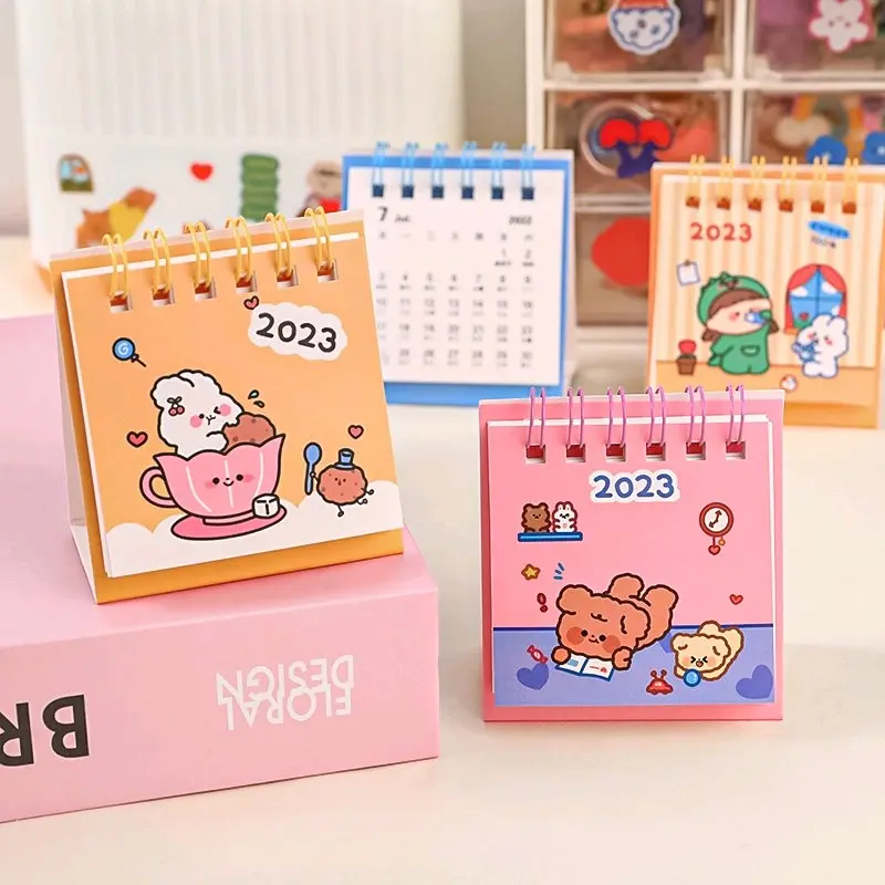 Kalender Duduk Mini 2025 Kalender Meja Motif Lucu Foto 3