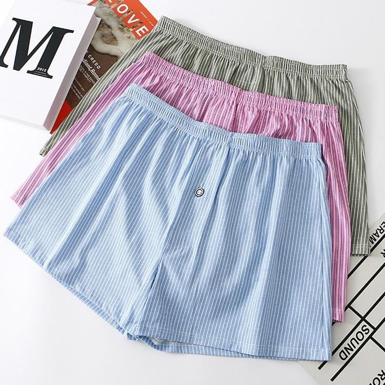 Quần ngủ nam thun sọc đơn giản Form Ngắn Chất Thun Cotton Sang Trọng