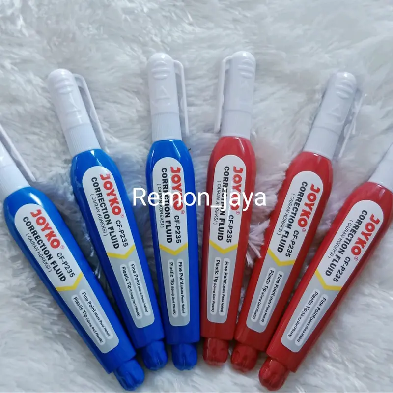 12 Pcs/ 1 Pak Tip ex Cair Joyko CF-P235 [12 Pcs] / Cairan Koreksi Pulpen / Penghapus Cair Joyko / Tip Ex Cair Joyko 1 Pack / Tip X Kecil Joyko / Penghapus Pena 1 Pak / Alat Penghapus Pulpen Ballpoint Pen Joyko Merah 2