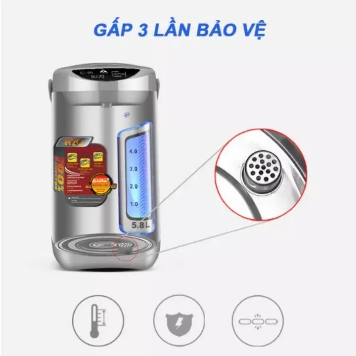 Bình Thủy Điện KAW Dung Tích 5.8L Đun Siêu Tốc, Giữ Nhiệt, An Toàn - BẢO HÀNH 1-1 Đun Nước Inox Ấm Đun Bình Đun Nước Chính Hãng 3