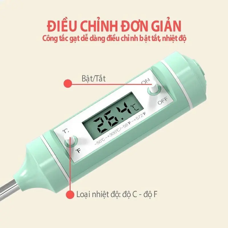 Nhiệt kế điện tử Kichilachi/ Misuta đo nhiệt độ nước,sữa,thức ăn an toàn cho bé và gia đình - Babibo 1