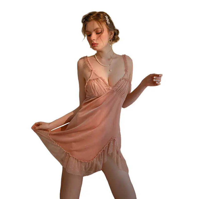 Sexy Autumn/Winter Camisole Pajamas Set with Lace Detail Loungewear Nightwear Womenswear Lingerie