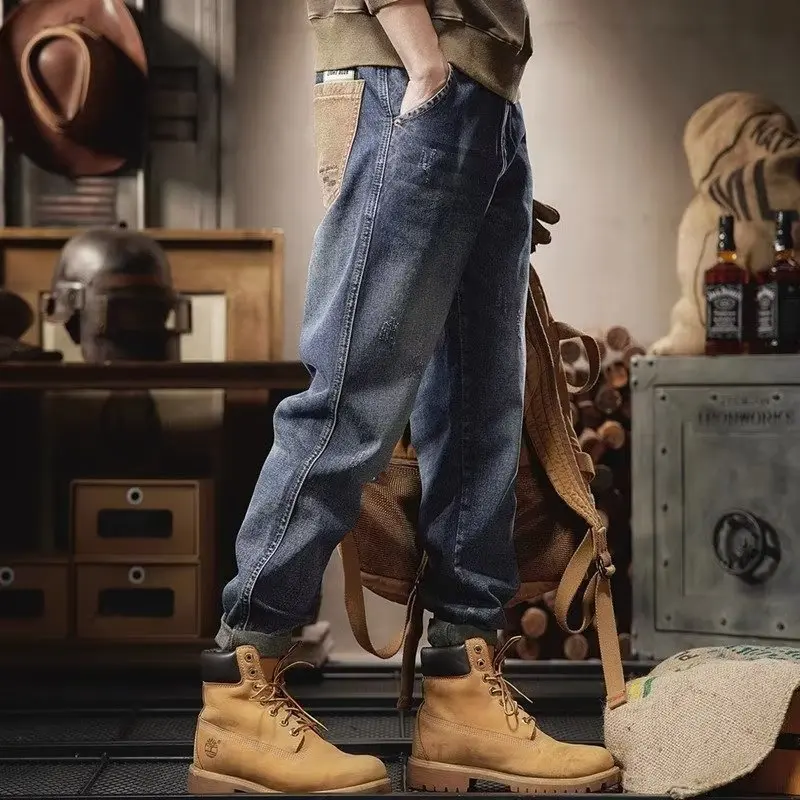 British Retro Straight Jeans for Men |   Classic Vintage Denim Pants |   Heavyweight Casual Streetwear |   Trendy Summer Fashion |   TikTok went viral