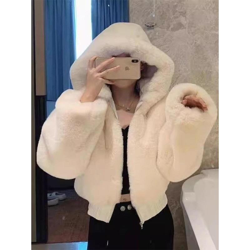 2026 New Short Faux Rabbit Fur Coat for Women 2025 Autumn Winter Thickened…