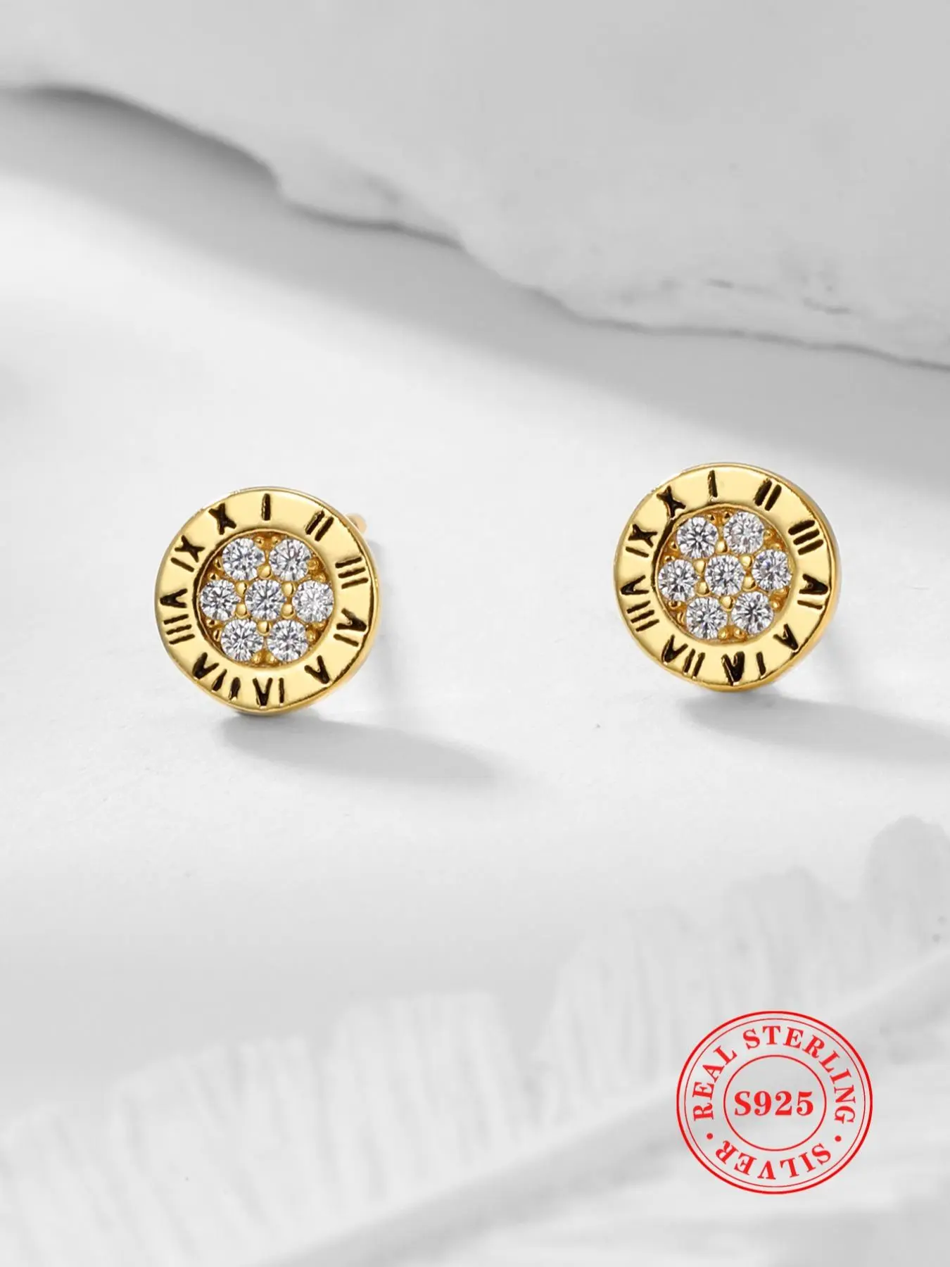 S925 Sterling Silver Roman Numerals Design Earrings, 2024 New Style Fashionable Jewelry for Women, Trendy All-match & Exquisite Jewelry for Birthday Gift
