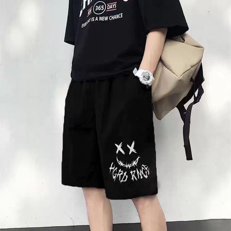 Product Introduction of Korean casual plus size fashionable loose shorts, men's and women's INS sports pants, cropped pants 2