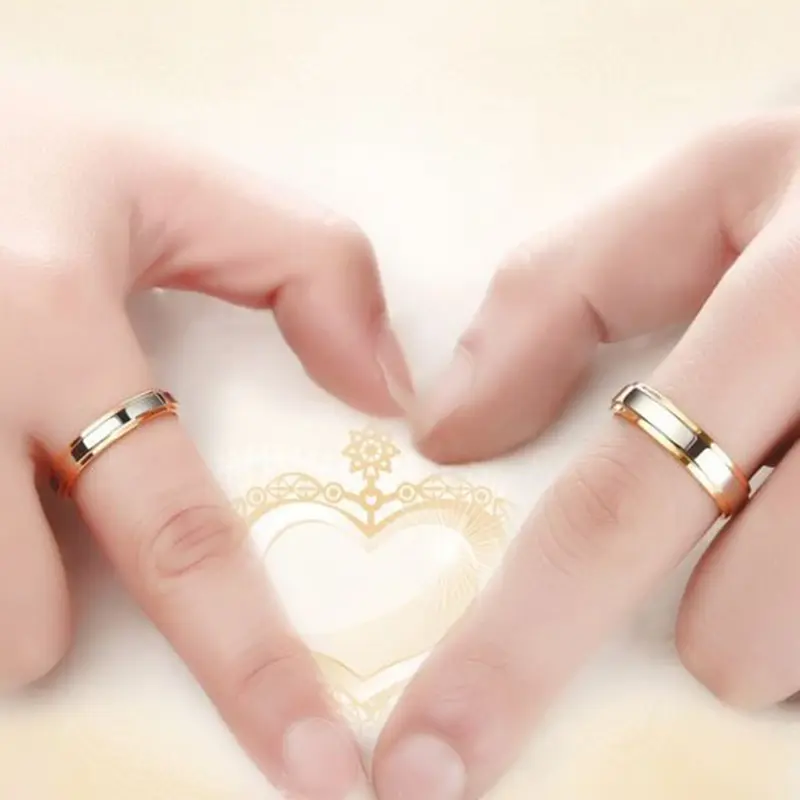 Nhẫn Cưới Đính Hôn, Thời Trang, Dành Cho Cặp Đôi Tình Nhân, Dành Cho Phụ Nữ, Được Làm Bằng Thép Titan, Đồ Trang Sức 1