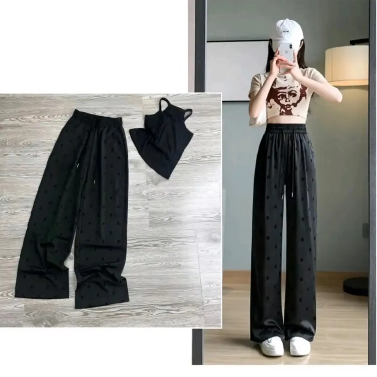[Xả Kho] QUẦN LỤA ỐNG SUÔNG CHỮ HOẠ TIẾT DẬP NỔI 3D Cao Cấp Loại 1 Nữ Women Kem Voi
