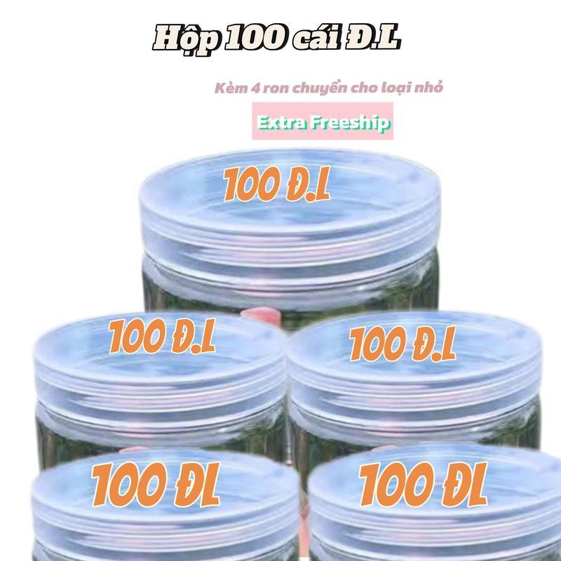 Hộp nhựa nắp nhựa 100 cái Đ.L và 4 ron chuyển cho loại nhỏ, Đựng Gia Vị