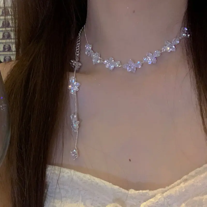 Dây Chuyền Xương Đòn Zircon Bất Đối Xứng Cổ Tích Nước Mắt Đẹp Và Siêu Thanh Lịch, Giá Cả Phải Chăng, Sang Trọng, Thích Hợp Cho Người Sành Điệu, Vòng Cổ Kim Cương Sáng Bóng Tinh Tế Phong Cách Tân Ins Mới 7
