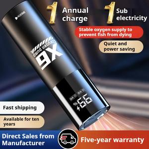 Pam Oksigen Mudah Alih Gumimi 5W USB Boleh Dicas Semula Pengudara Tangki Ikan dengan Masa Jalan 48J Senyap Bunyi Rendah Sesuai untuk Memancing Malam Sesuai untuk Akuarium Pancing