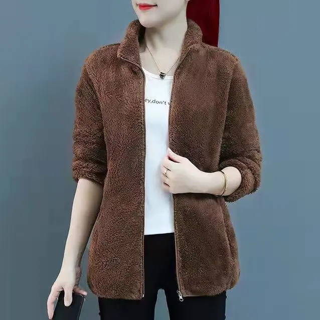 Áo Khoác Lông Cừu Cực, Dành Cho Nam Và Nữ, Hàng Mới Về Thu Đông 2024, Ngoại Cỡ, Dáng Rộng Vừa Vặn, Áo Cardigan Lông Cừu, Áo Len Lông Cừu San Hô 7